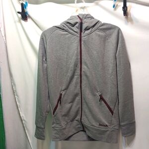 Men's Bench Globetrotter gray hooded  full zip sweatshirt jacket size small NWT